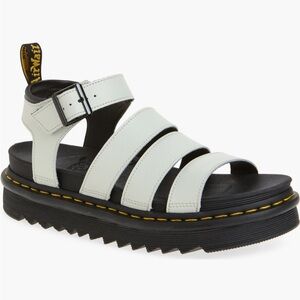 Dr. Martens Blaire white platform three strap chunky sandals